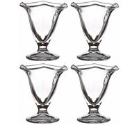4-Pack 180ml Tempered Glass Dessert Bowls, Clear 11cm Tall Glasses for Desserts