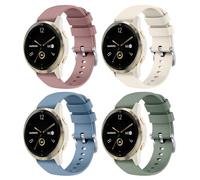 4 Pack 18mm Silicone Bands for Garmin Venu 3S / Vivoactive 4S / Venu 2S / Vivomove 3S, Soft Sport Replacement Straps for Garmin Forerunner 255S / 265S Smartwatch, SmokeViolet/Starlight/BlueGrey/Green