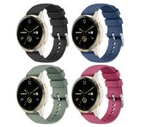 4 Pack 18mm Silicone Bands for Garmin Venu 3S / Vivoactive 4S / Venu 2S / Vivomove 3S, Soft Sport Replacement Straps for Garmin Forerunner 255S / 265S Smartwatch