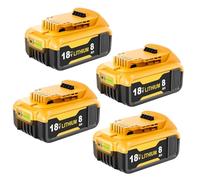 4 Pack 18V 8000mAh Replacement for Dewalt Battery Compatible with Dewalt 18V Battery DCB184 DCB182 DCB181 DCB180 DCB200 DCB210 DCB204 Cordless Tools with LED indicator (yellow)