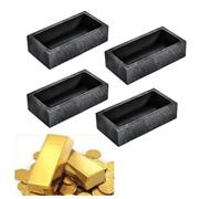 4 Pack 1kg Graphite Ingot Molds for Melting Casting Refining Gold Silver Copper Aluminum Brass, High Purity Graphite Crucible Mould for Precious Metal Jewelry Making