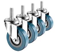 4 Pack 2.5" 3" Swivel Caster Wheels with M10/M12 Threaded Stem Dual Locking Furniture & DIY Tool Replacement Wheels Silent Movement & No Floor Marks