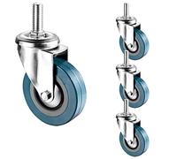 4 Pack 2.5" 3" Swivel Stem Casters M10/M12x30mm Threaded Stem Swivel Wheels | Heavy-Duty Lockable Casters Wheels Replacement With Brake,For Cart, Plant Stand, Cabinet, Tool Boxes(65mm/m10,Swivel)