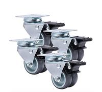 4 Pack 2 Inch Soft Rubber Swivel Casters with Brake for Furniture Heavy Duty Platform Cart Wheels Durable Rolling Wheels for Easy Mobility Ideal for Home & Office