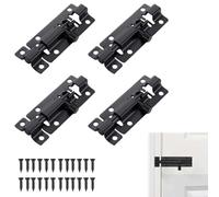4-Pack 2" Small Barrel Bolt Lock, Stainless Steel Slide Latch with Screws for Doors, Cabinets & Gates, Internal/External Black Finish, Heavy-Duty Security Bolt Lock