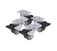 4 Pack 2" Soft Rubber Casters with Brake for Platform Cart Heavy Duty Furniture Wheels Smooth Rolling Swivel Castors Ideal for Home & Office Use