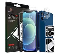 [4 Pack] 2 X Screen Protector for iPhone 12 Pro with 2 X Camera Lens Protector- Genuine Tempered Glass - Edge to Edge Full Coverage - Premium Quality Screen Guard Cover with Frame (For iPhone 12 Pro)