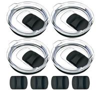 4 Pack 20 oz Replacement Lids Compatible with YETI 20 oz Tumbler, 10/24 oz Mug & 10 oz Lowball，Spill Proof Cup Lids with 4 Magnetic Slider Replacement, BPA Free, Travel Ready