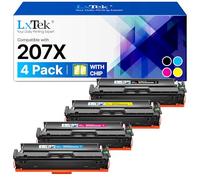 4-Pack 207X Toner Cartridges [With Chip] Replacement for HP 207X 207A 207 Compatible for MFP M283fdw M283fdn M282nw M255dw M255nw W2210X W2211X W2212X W2213X M282-Black Cyan Magenta Yellow