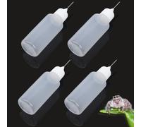 4 Pack 20ml Water Feeder Bottles for Ant Farms & Jumping Spiders - Mini Plastic Dropper with Metal Needle Tip for Insect Enclosures, Tarantula Habitats and Reptile Terrarium