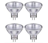 4 Pack 20W MR11 GU4 12V Traditional Reflector Bulbs, Warm White 2850K, 100% Dimmable Spotlight 35mm Diameter, 145LM, Dichroic, GU4 Bi-Pin Base, 30°Beam Angle, for Cabinet, Hallway, Ceiling Spotlights