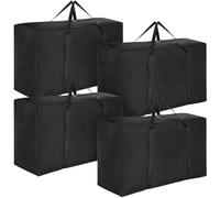 4 Pack 210L Extra Large Strong Storage Bags, Big 600D Oxford Material Storage Box Bag Moving House with Zips for Clothes, Duvets, Laundry, Bedding (210L)