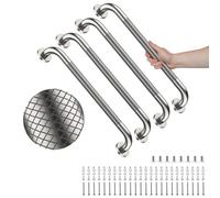 4 Pack 24 Inch Shower Grab Bar, YuanDe Brushed Nickel Bathroom Grab Bar Handle w/Anti-Slip Knurled Grip, Stainless Steel Bath Balance Bar, 1.25" Diameter Safety Hand Rail Support,Handicap Elderly
