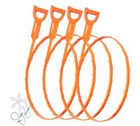 4 Pack 25 Inch Drain Cleaner Spiral, Drain Snake, Drain Clog Remover, Tender Drain Cleaner Sticks, Reusable Pipe Cleaning Spiral for Sink Shower Bathtub Tub, Toilet, Sewer (with 1 x Flower Cleaner