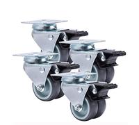 4 Pack 2Inch Swivel Casters with Brake Durable Soft Rubber Wheels for Carts & Furniture HeavyDuty Rotating Wheels Ideal for Platform Trolleys Easy Mobility
