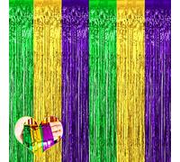 4 Pack 3.2Ft x 8.2Ft Gold Green Purple