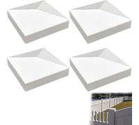 4 Pack 3.5 Inch (89mm) White Pyramid Fence Post Caps