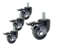 4-Pack 3 Inch Heavy Duty Swivel Caster Wheels with Brake 1300lbs Load Capacity Threaded Stem Casters for Furniture Workbenches and Instrument Cases (M16*60mm)