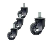 4-Pack 3 Inch Heavy Duty Swivel Caster Wheels with Brake Threaded Stem M20*100mm Load Capacity 1300lbs Ideal for Furniture Workbenches and Instrument Cases