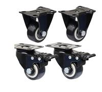 4-Pack 3-Inch Swivel Furniture Casters with Brakes - Heavy-Duty Rolling Wheels for Workbench 1.5" to 2.5" Options Available Ideal for Carts and Furniture Movement