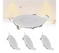 4 Pack 3 Inch Ultra Thin Ceiling Lighting 3W LED Recessed Ceiling Lights Slim, 4500K Daylight, 180 LM Downlights for Ceiling , Hole Φ 70 mm