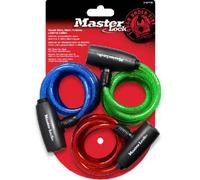 4 Pack - 3-Pack 6-Ft. Multi-Purpose Keyed-Alike Bike Lock With 8mm Colored Cable