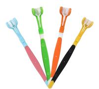 4 Pack 3 Sided Toothbrush, Three-Sided Soft Hair Travel Toothbrushs, Deep Clean Wrap AroundToothBrushs for Adults, Soft Bristle Toothbrush & Tongue & Denture Gum Care