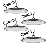 4 Pack 300W UFO LED High Bay Light 30000LM, Cold White 6500K Super Bright Workshop Lighting, IP65 Waterproof Industrial Lights, Commercial Bay Lighting for Workshop, Warehouse, Garage, Factory