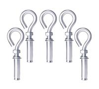 4 Pack 304 Stainless Steel Heavy Duty Eyebolt Anchors, M10 Concrete Wall Anchors with Ring, Expansion Eyebolt Fasteners for Hanging & Lifting in Concrete/Masonry
