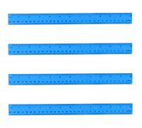 4 Pack 30cm Clear Plastic Ruler - 12 Inches Blue Shatter Resistant Metric Transparent Straight Measuring Ruler Tool for Student School Office