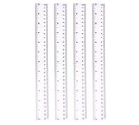 4 Pack 30cm Clear Plastic Ruler - 12 Inches Shatter Resistant Metric Transparent Straight Measuring Ruler Tool for Student School Office