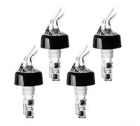 4-Pack 30Ml Shot Bottle Liquor Pourer Dispenser For Spirit Nip Measure Wine Barware,Plastic Ball-Bearing Design,Automatic Portion Control