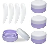 4 Pack 30ML Travel Containers for Toiletries,Silicone Cream Jars with Spatulas Tool,Travel Size Containers, Leak-proof Essentials for Cosmetic Face Body Hand Cream Lilac