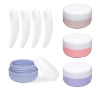 4 Pack 30ML Travel Containers for Toiletries,Silicone Cream Jars with Spatulas Tool,Travel Size Containers, Leak-proof Essentials for Cosmetic Face Body Hand Cream Multicoloured