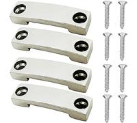 (4 Pack) 316 Stainless Steel Bimini Top Strap Pad Eye Footman's Loop SS 316 Heavy Duty for Boat,Kayak,Camper,Truck Tie Downs,etc - Accommodating 1 inch (25MM) Wide Strap Through.