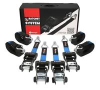 4 Pack 35 mm x 6m Black Ratchet Straps with Claw Hook