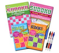 4-Pack 350+ Sudoku Puzzles for Adults with Tips & Tricks Puzzle Books for Adults & Seniors Aging Seniors Brain Stimulation Activity Books Lar