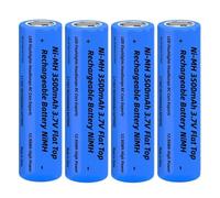 4 Pack 3500mAh Battery 3.7V, Ni-MH 3.7Volt Flat Top Batteries Rechargeable for LED Flashlight,Headlamp, Mini Fan, RC Car, Size: 18.01mm * 65.01mm / 0.7inch * 2.55inch, with Box, Not AA/AAA Batteries