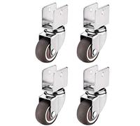 4 Pack 360° Swivel Casters with U Bracket - Quiet Rubber Wheels for Fur Carts & Workbenches - 22mm Replacement Rollers Noise Free li