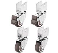 4 Pack 360° Swivel Casters with U Bracket - Silent Rubber Replacement Wheels for Fur Carts & Workbenches (22mm Size) - Smooth Rolling and