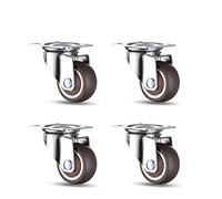 4-Pack 360° Swivel Heavy-Duty Rubber Wheels Silent Furniture Casters for Carts & Industrial Equipment 1.5" Size Smooth Mobility & Versatile
