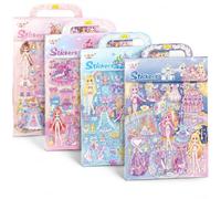 4 Pack 3D Dress Up Doll Stickers with 12 Doll Figures, Gift for Girls,Kids | Lightweight paper material,12 characters,reusable 3D tactile feedback enhances the playability and interactivity of stickers
