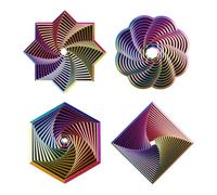 4-Pack 3D Printed Fidget Toys, MAIGELITE Hexagon Spiral Fidget Toys | Whirling Fractal Design, Sensory Fidget Star for Anti-Anxiety & Stress Relief, Novelty Gifts for Kids & Adults (Purple, 8cm)