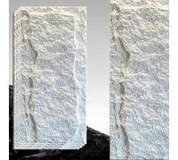 4-pack 3d Pu Stone Wall Panels for Interior Decor, Exterior Modern 3d Wall Panels - Faux Stone Look Wainscoting, Outdoor Imitation Stone Rock Wall Paneling(White)