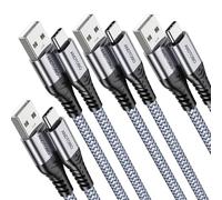 [4 Pack, 3M+2M+1M+0.5M] iPhone 17/16/15 USB C 3.1A Fast Charging Cable, USB A to USB C Fast Charger Cable, Type C Charger Cable for iPhone 17 Air Pro Max, iPhone 16 15 Pro Max Plus, Samsung S22 S23