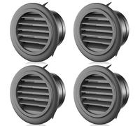 4 Pack 4 Inch Soffit Vent for Exhaust Fan with Built-in Mesh Screen, Black Round Soffit Exhaust Vent Cover ABS Louver Grille Cover, Eve Dryer Vent for Bathroom Office Kitchen (4 pack 4in-black)