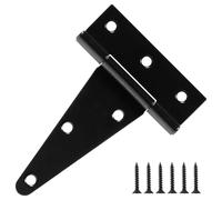 4 Pack 4 Inch T Hinge Heavy Duty Outdoor Hinges for Wood Farm Gate T Strap Hinge Gutter Small Black Double Shed Door Hinges for Barn Fence Cabinet Chicken Coop Door Hinges Dutch Door Hardware Kit