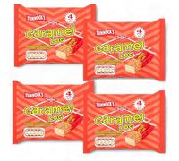 4 Pack (4 x 32g) Tunnocks Caramel Log Wafer Biscuits (16 Caramel Log Individually Wrapped)