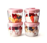 4 Pack 400ml Meal Prep Containers with Lids, Airtight and Leakproof for Breakfast Leftovers, Glass-Like Clarity, Tritan Material