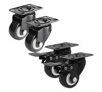 4-Pack 40mm Silent Rubber Furniture Casters with/without Brakes, Swivel Wheels for Easy Movement, Heavy-Duty Replacement Rollers, Ideal for Home/Office Use
